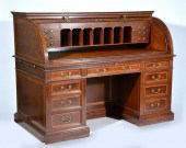 ENGLISH BARREL ROLL DESK WITH
