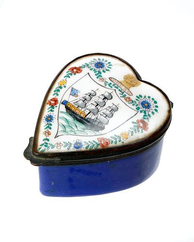 ENGLISH BILSTON ENAMEL PATCH BOX,