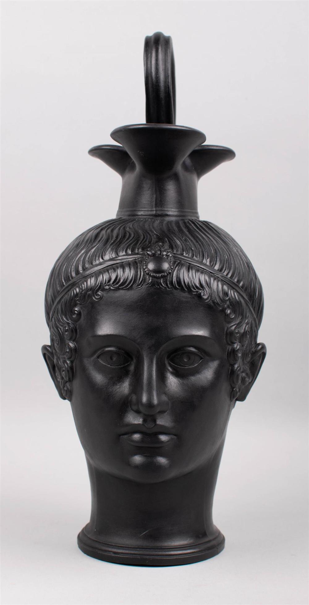 ENGLISH BLACK BASALT RHYTON-EWER