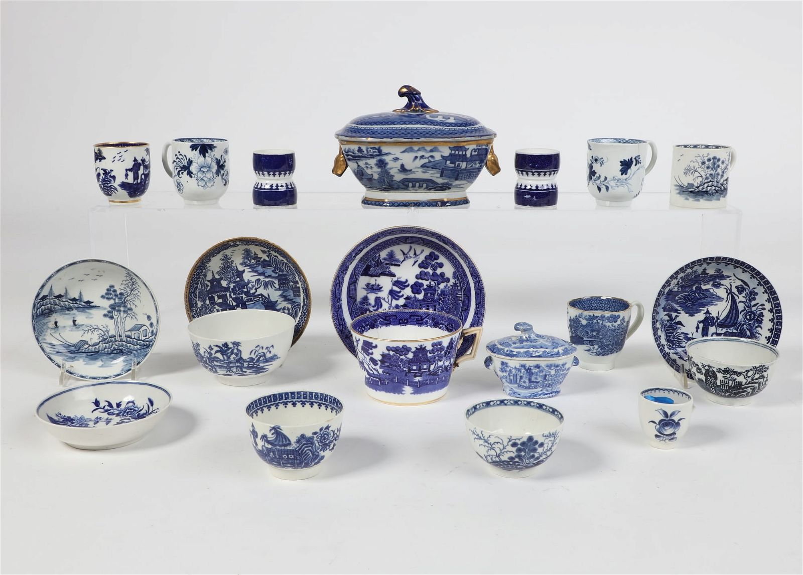 ENGLISH BLUE AND WHITE PORCELAIN