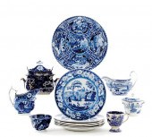 English blue-and-white scenic