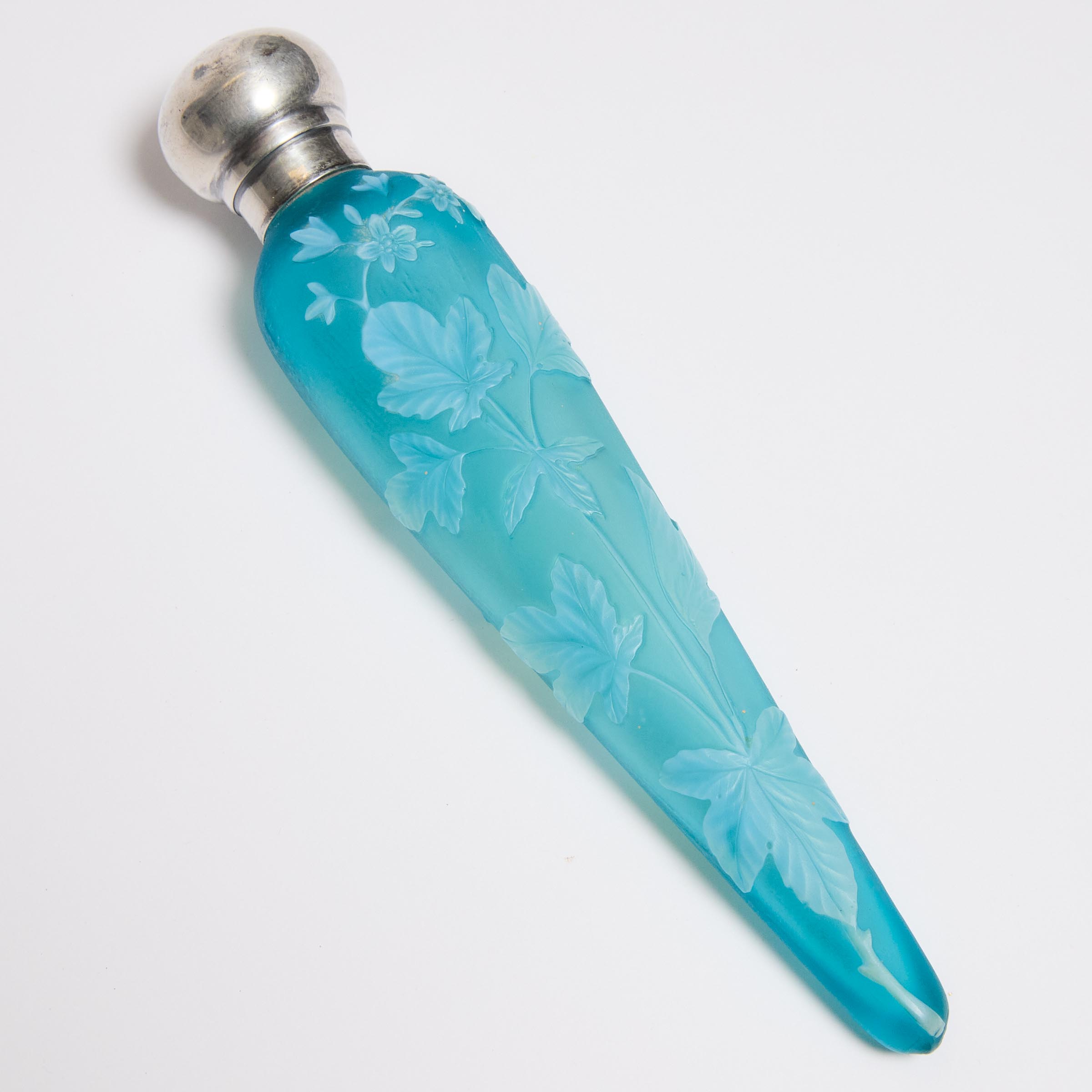 English Blue Cameo Glass Perfume