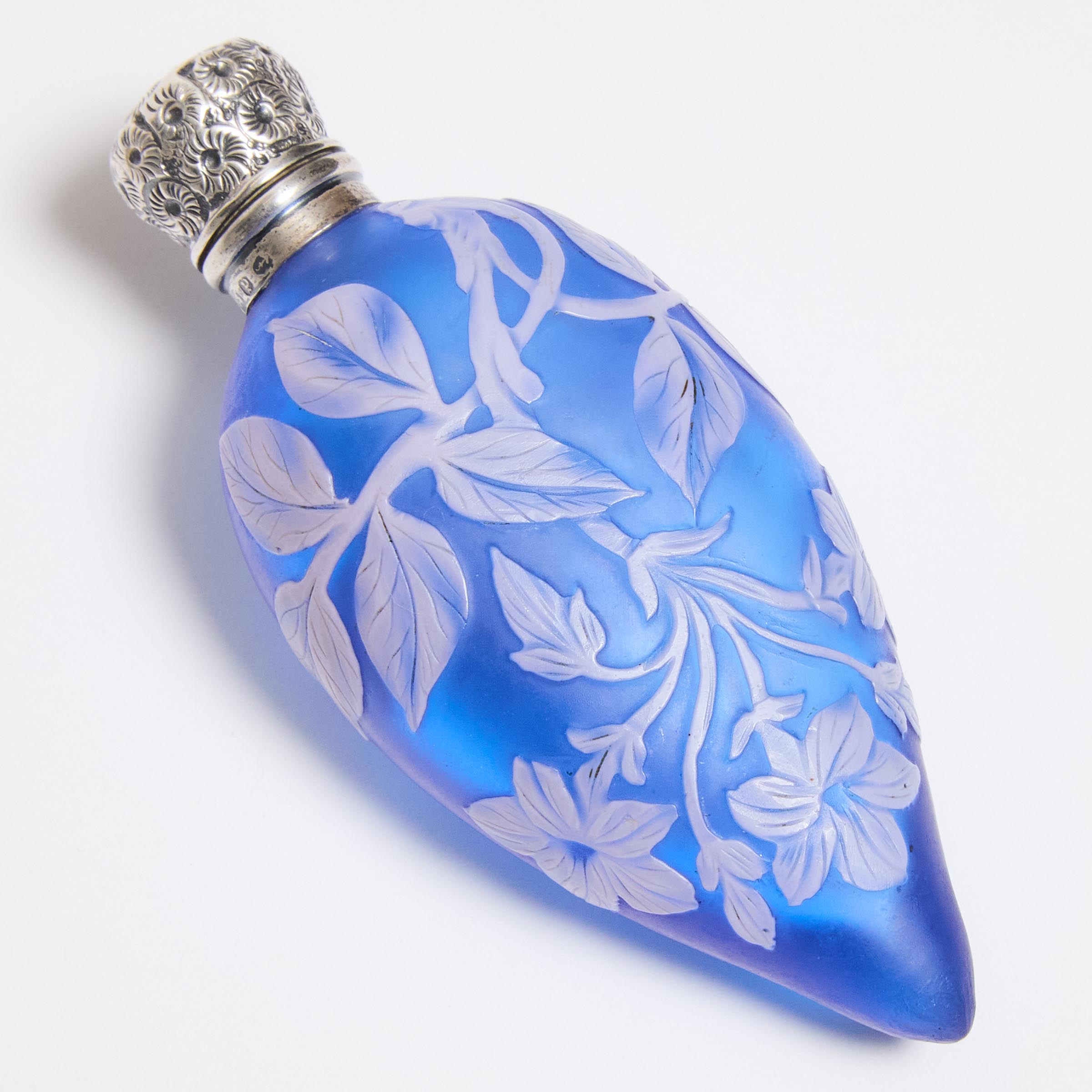 English Blue Cameo Glass Small