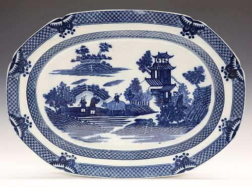 ENGLISH BLUE & WHITE PLATTERA
