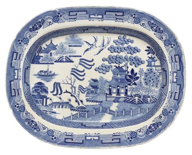 ENGLISH BLUE WILLOW IRONSTONE 21"