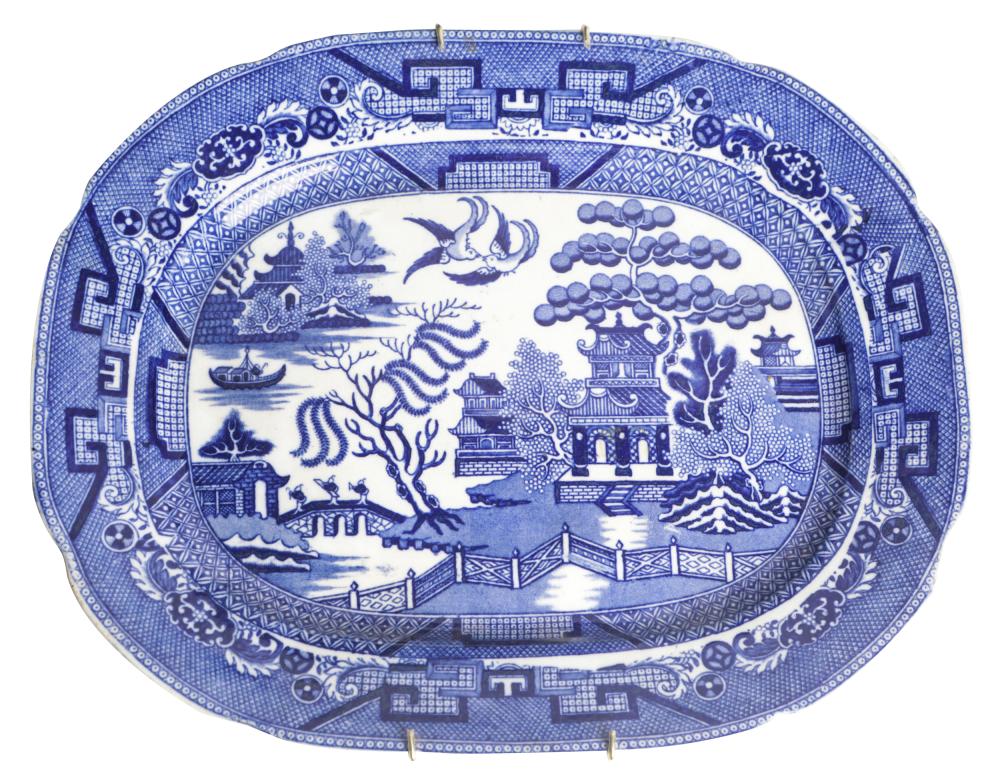 ENGLISH BLUE WILLOW TRANSFERWARE