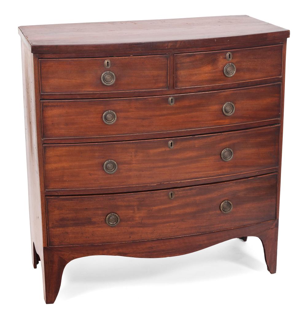 ENGLISH BOWFRONT BUREAU CIRCA