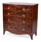 ENGLISH BOWFRONT CHEST IN MAHO