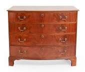 ENGLISH BOWFRONT CHEST MID-19T