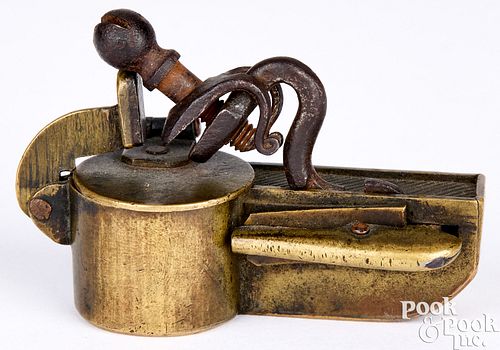 ENGLISH BRASS AND IRON POCKET