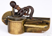 ENGLISH BRASS AND IRON POCKET