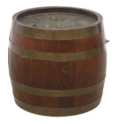ENGLISH BRASS-BANDED OAK STAVE