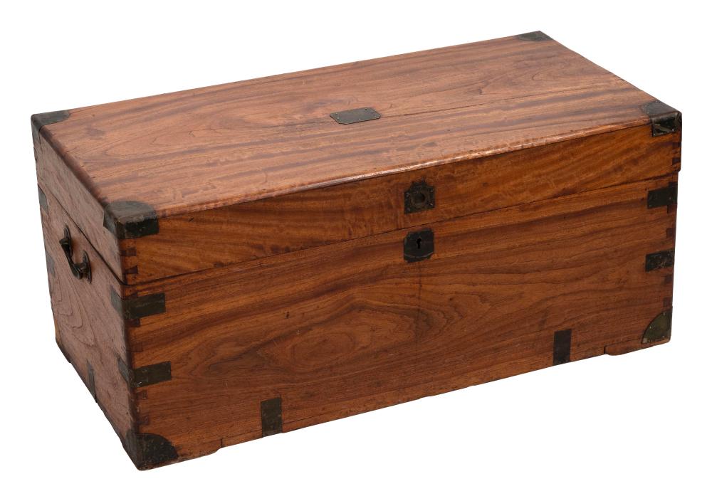 ENGLISH BRASS-BOUND CAMPHORWOOD