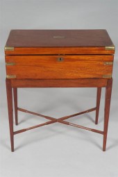 ENGLISH BRASS BOUND MAHOGANY C