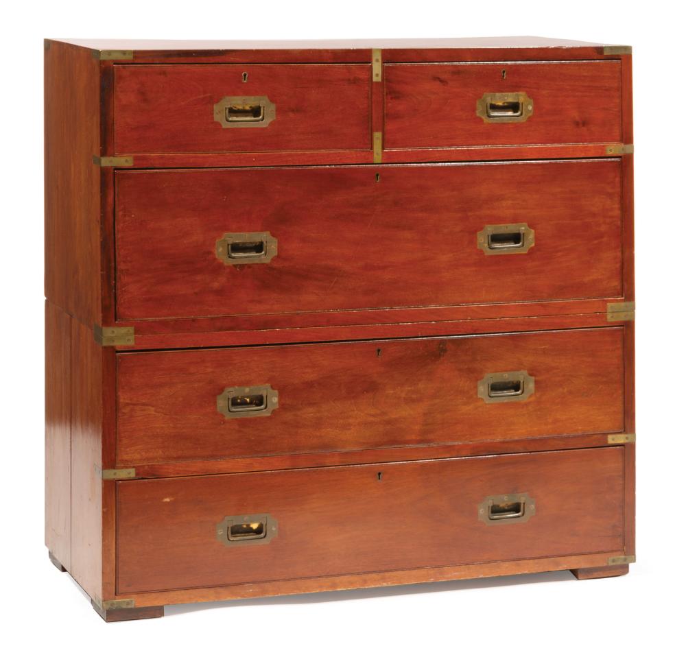 ENGLISH BRASS-BOUND MAHOGANY