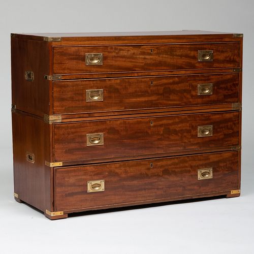 ENGLISH BRASS-BOUND MAHOGANY
