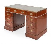 ENGLISH BRASS-BOUND MAHOGANY C