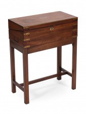ENGLISH BRASS-BOUND MAHOGANY L