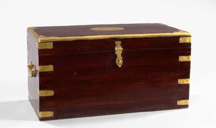 English Brass-Bound Mahogany Travel
