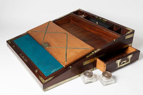 ENGLISH BRASS BOUND MAHOGANY