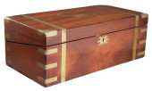 ENGLISH BRASS-BOUND MAHOGANY W