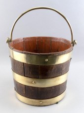 ENGLISH BRASS-BOUND OAK PEAT B