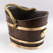 ENGLISH BRASS-BOUND OAK PEAT B