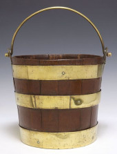 ENGLISH BRASS-BOUND OAK PEAT B