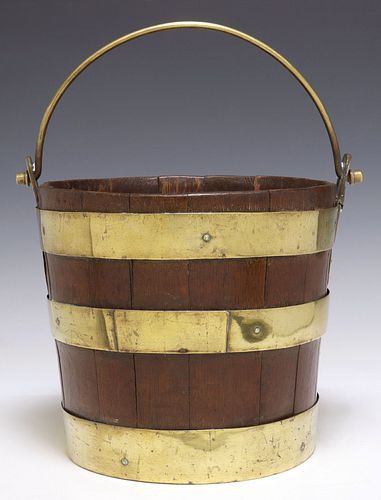 ENGLISH BRASS-BOUND OAK PEAT