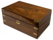 ENGLISH BRASS BOUND WALNUT TRA