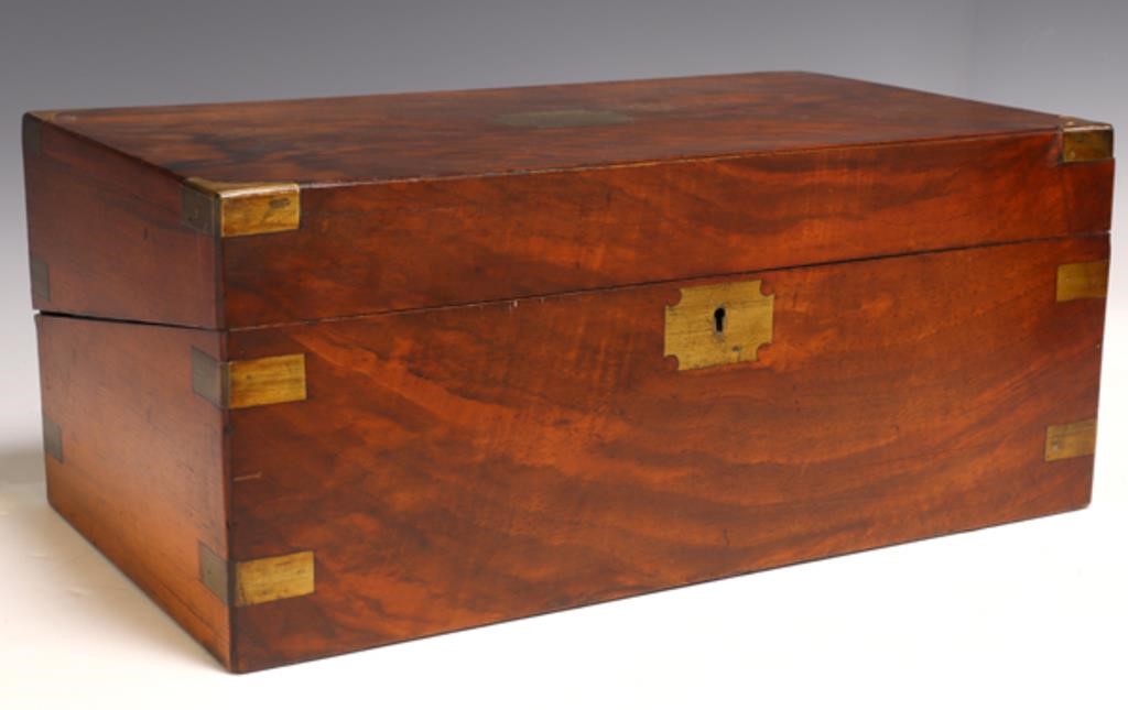 ENGLISH BRASS-BOUND WALNUT