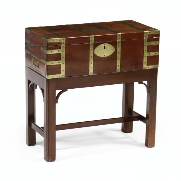 ENGLISH BRASS-BOUND WRITING SLOPE