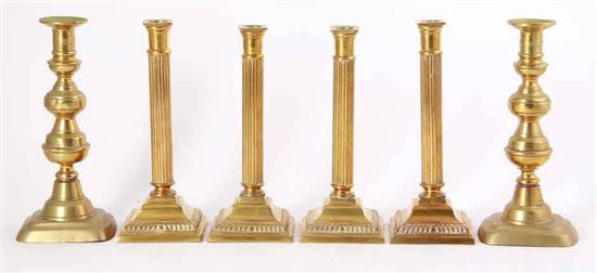English brass candlesticks 19th