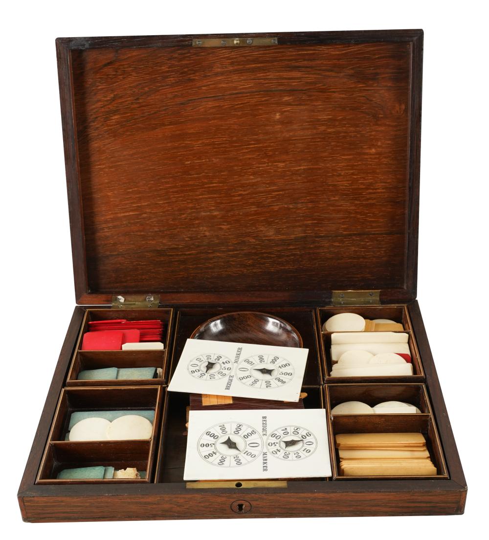 ENGLISH BRASS-INLAID MAHOGANY