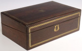 ENGLISH BRASS-INLAID MAHOGANY
