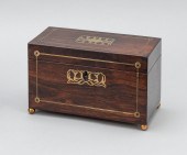 ENGLISH BRASS-INLAID ROSEWOOD
