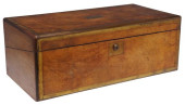 ENGLISH BRASS-INLAID WALNUT TR