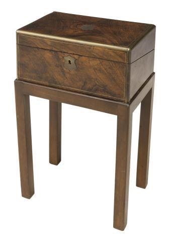 ENGLISH BRASS INLAY FIGURED LAP
