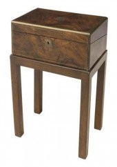 ENGLISH BRASS INLAY FIGURED LA