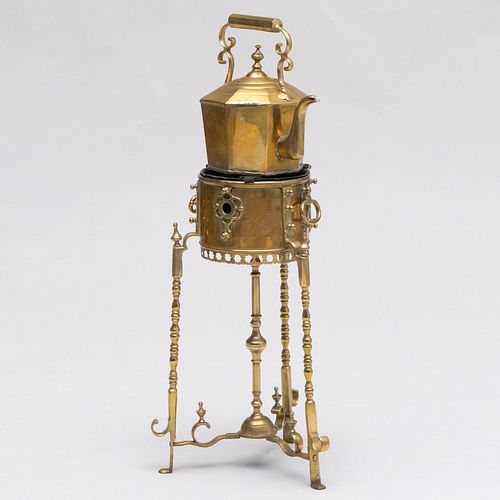 ENGLISH BRASS KETTLE ON STAND38 x