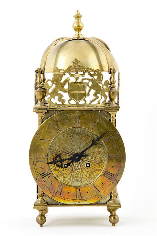 English brass lantern clock late