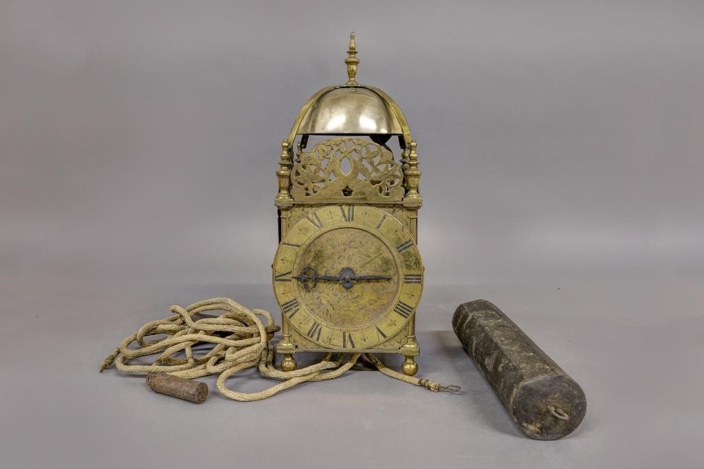 English brass lantern clock