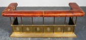 ENGLISH BRASS & LEATHER FIRE F