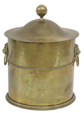 ENGLISH BRASS LION MASK COAL B