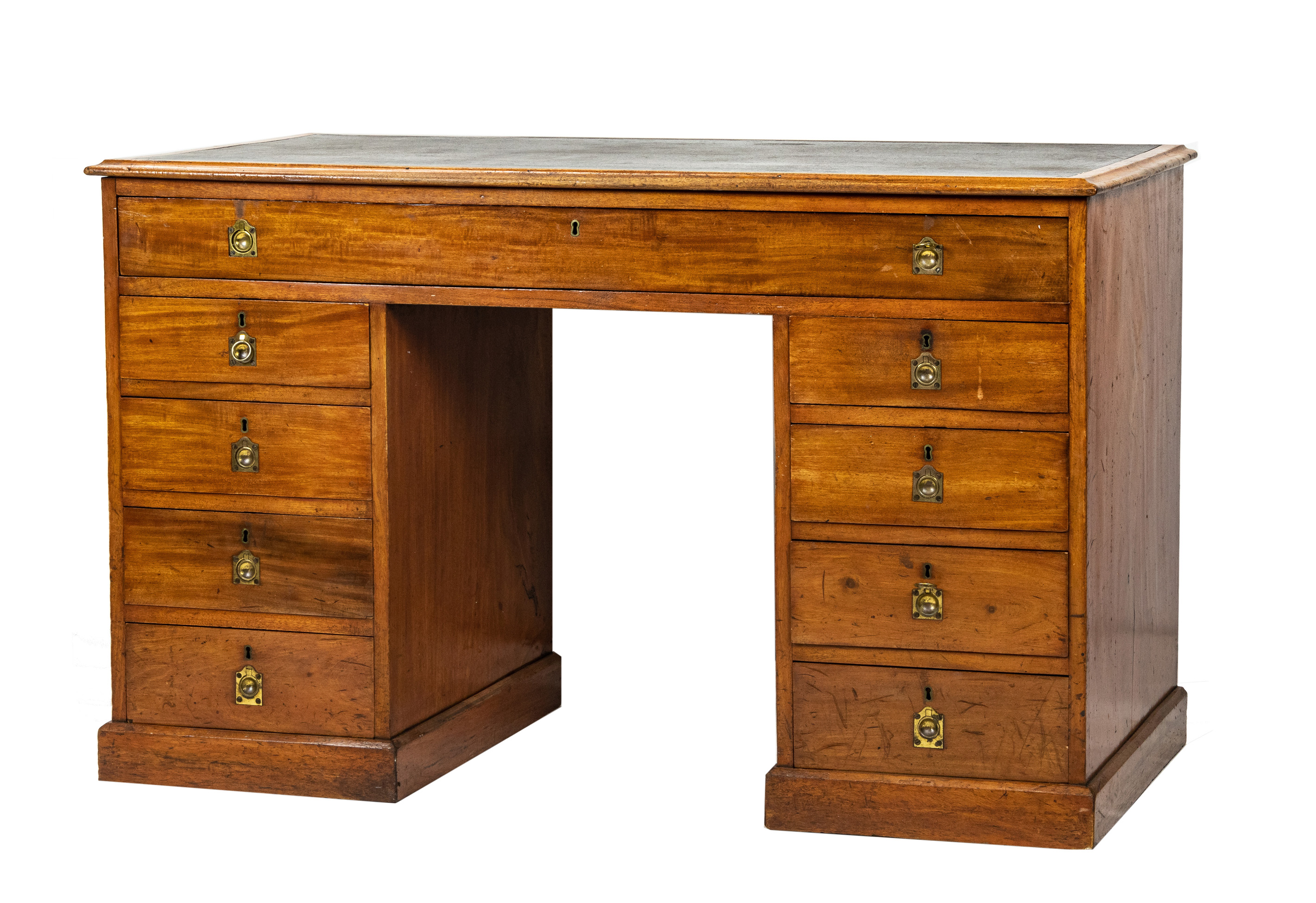 ENGLISH BRASS MOUNTED CAMPAIGN DESK