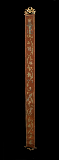 English Brass-Mounted Needlepoint