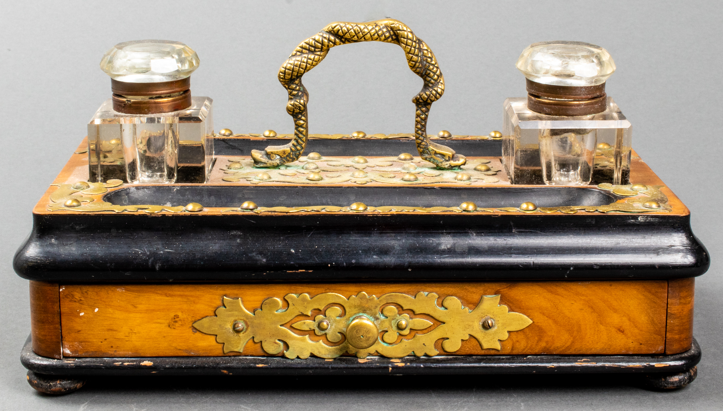 ENGLISH BRASS MOUNTED PARCEL