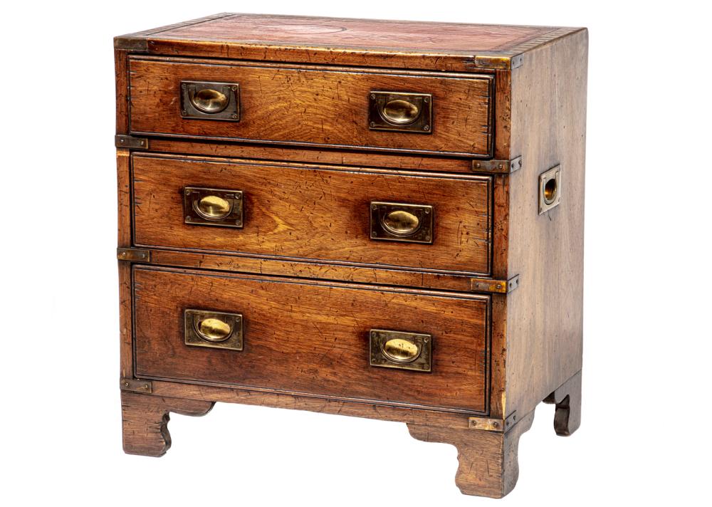 ENGLISH BRASS-MOUNTED WALNUT