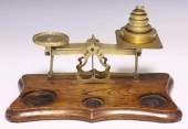 ENGLISH BRASS & OAK POSTAL SCA