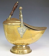 ENGLISH BRASS REPOUSSE FIREPLA